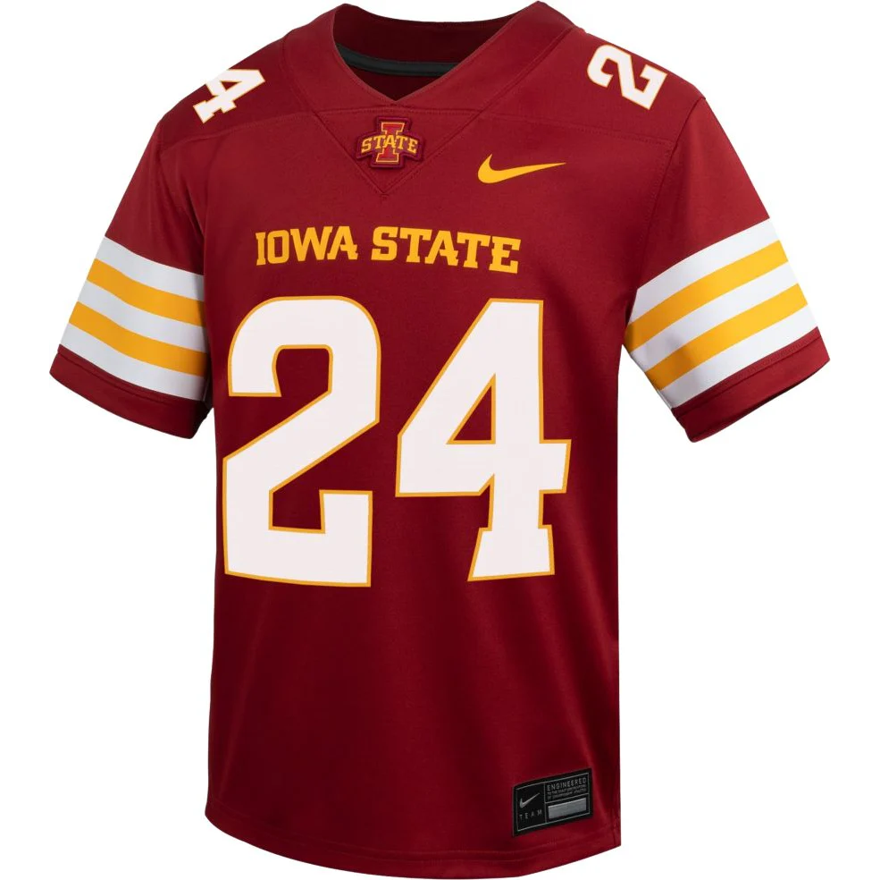 Iowa State Cyclones Kids Red Nike #25 Replica Football Jersey