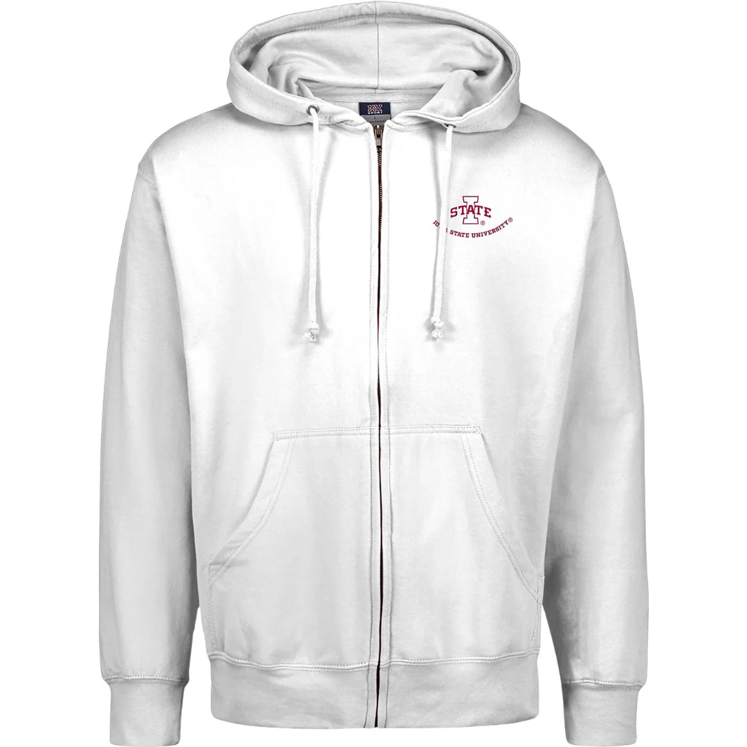 Iowa State Cyclones Men's White Full Zip Hoodie