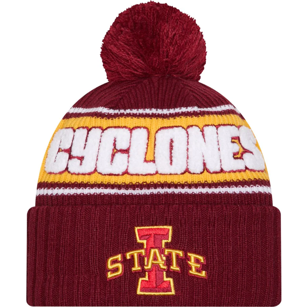 Iowa State Cyclones Youth Knit Pom Red/Gold Beanie
