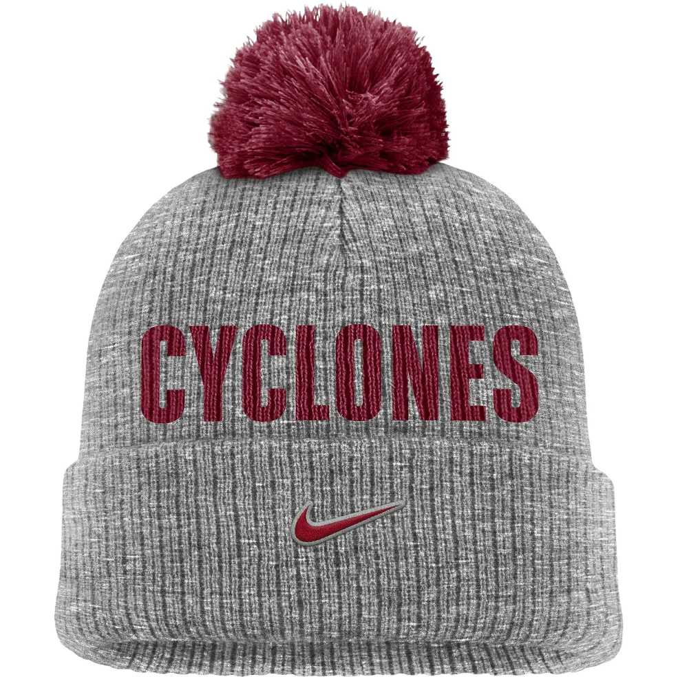 Iowa State Nike Cyclones Grey Nike Pom Beanie - Image 2