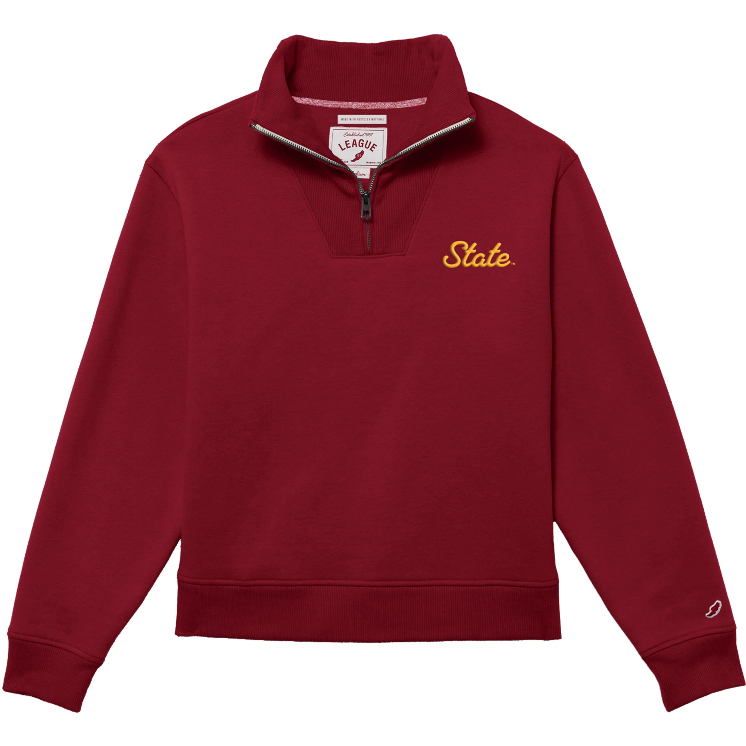 Iowa State Quarter-Zip Women's Red Fleece Script