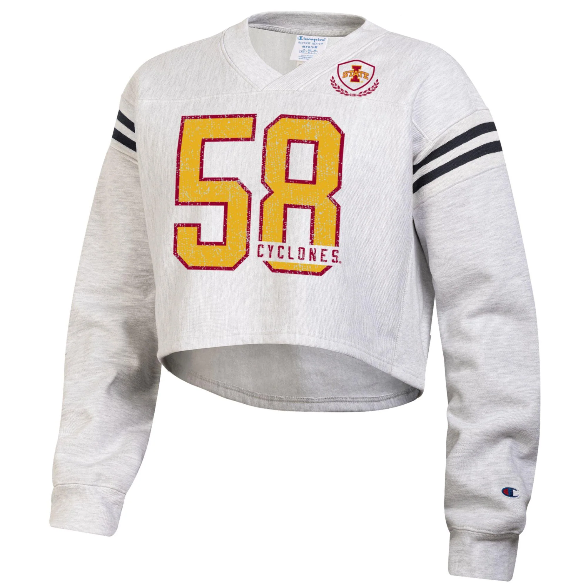 Iowa State Sweatshirt Women's Champion Cropped Grey Fleece